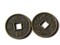 30 10mm Bronze Chinese Coin Beads Flat Round Miniature Replica Money Beads